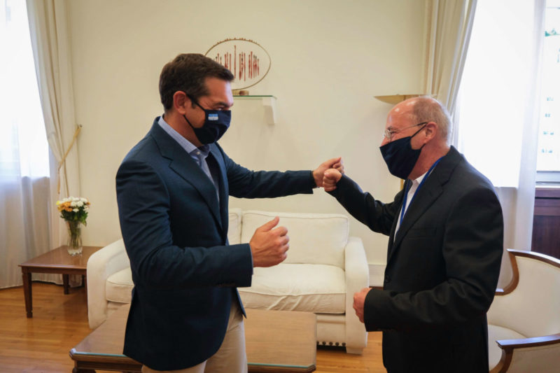 Συνάντηση του προέδρου του ΣΥΡΙΖΑ – Προοδευτική Συμμαχία, Αλέξη Τσίπρα με τον Gregor Gysi