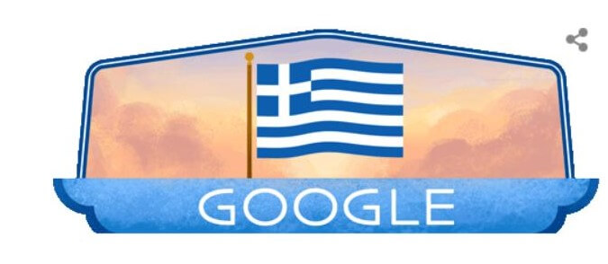 Το doodle της ημέρας είναι η Ελληνική Σημαία